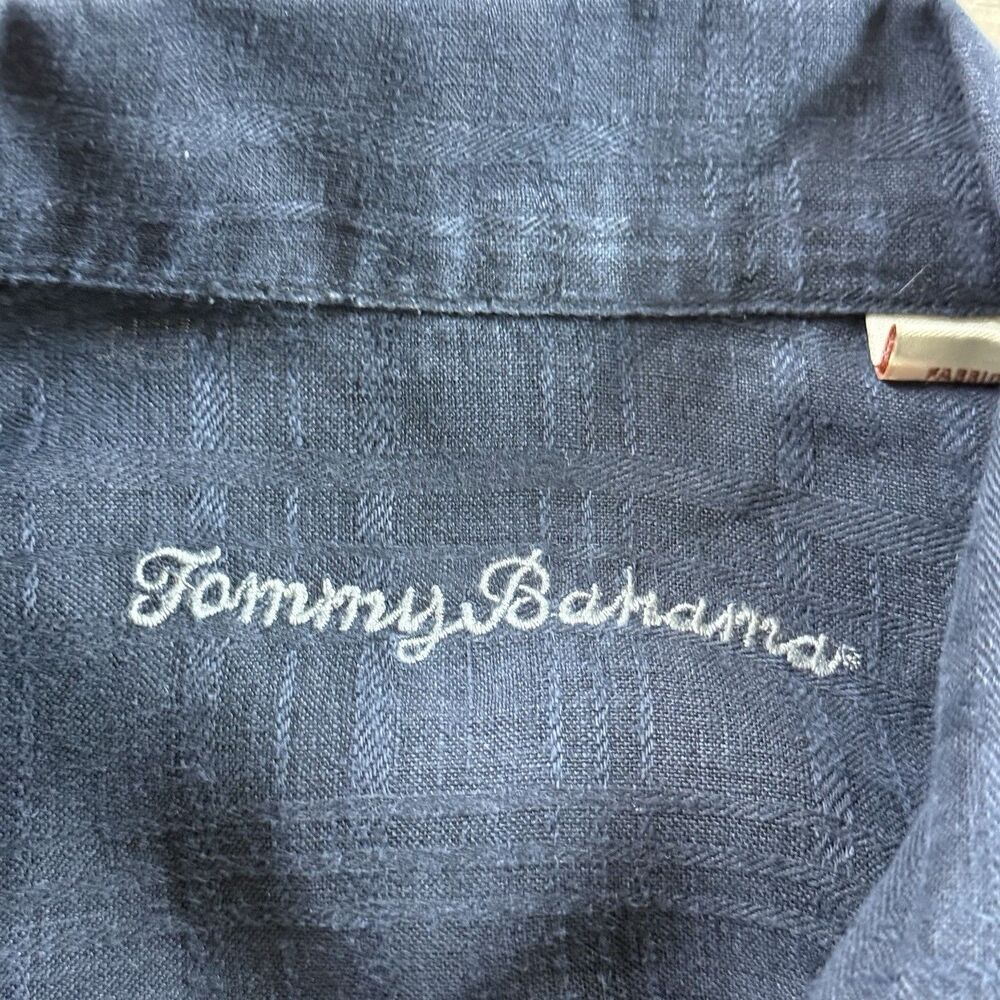 Tommy Bahama Shirt Men Medium Linen Lightweight Summer Travel Resort Short Sleev - Picture 7 of 10